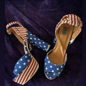 American flag pump sandals